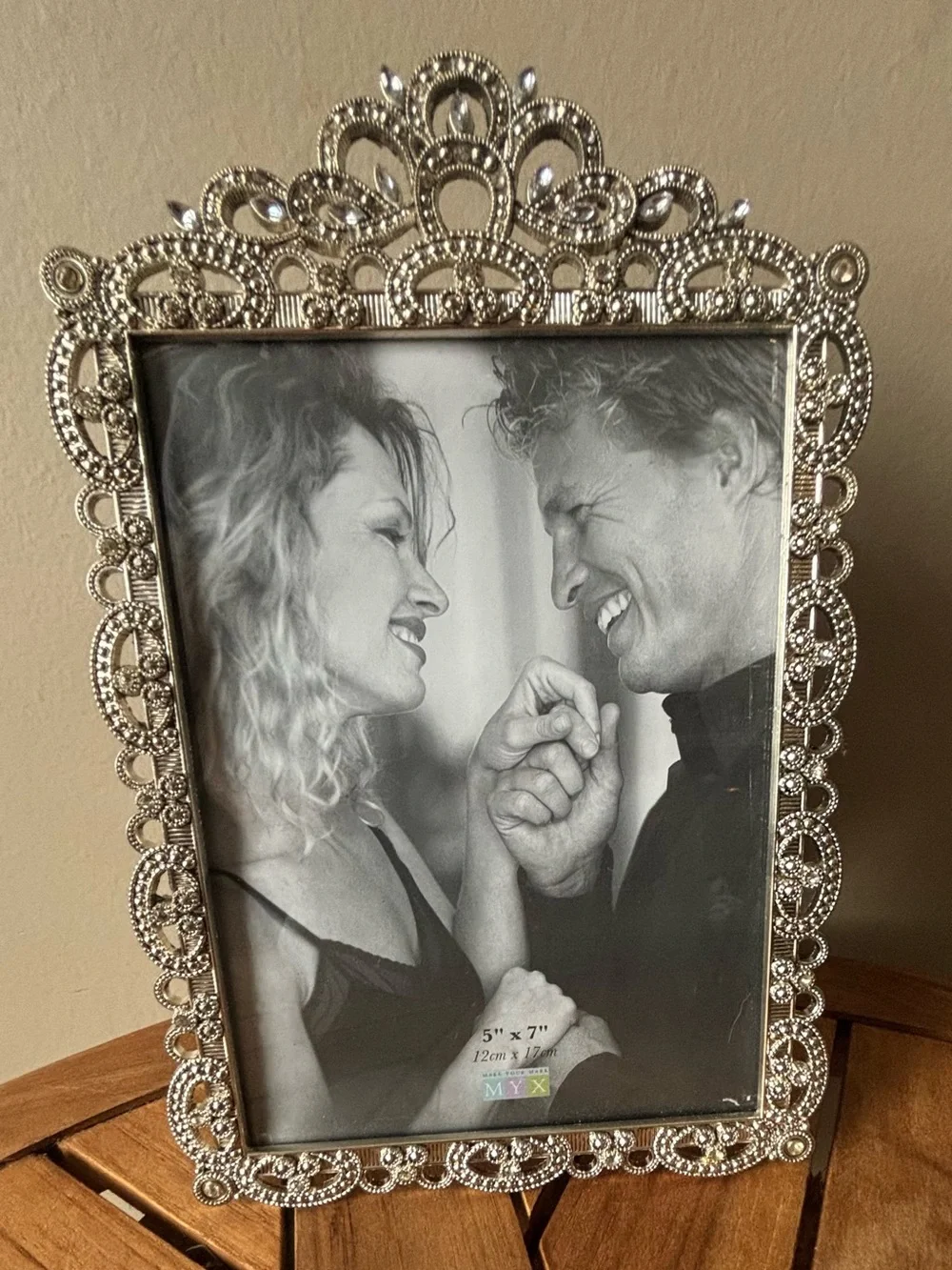 NOS 5”x7” Picture Frame Rhinestone Crystal Ornate Photo Frame Tabletop